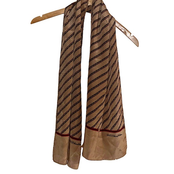 Authentic Vintage Gucci Rare Silk GG Web Horsebit Oversized Scarf - Picture 1 of 11